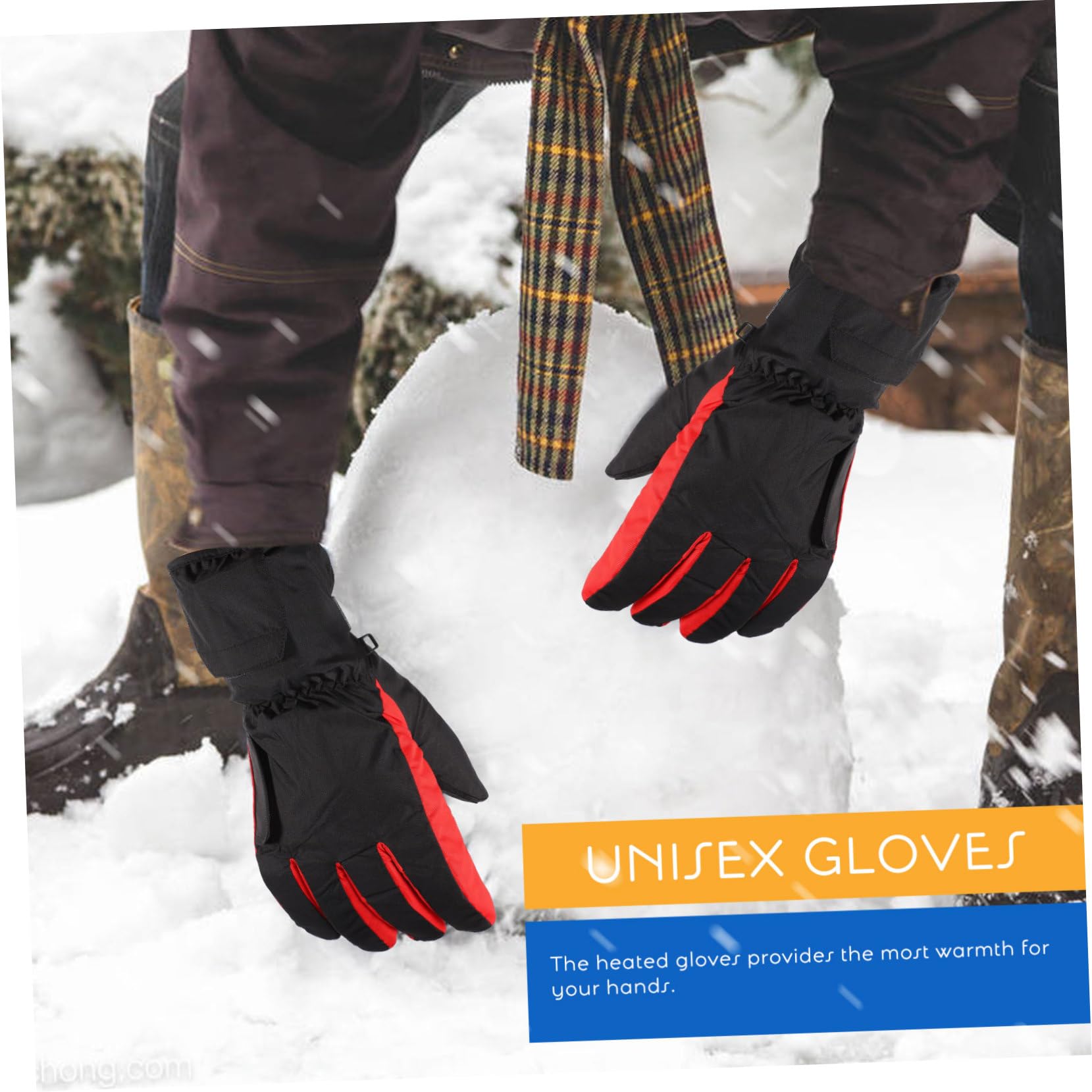 YARNOW Guanti riscaldati guanto termico thermal gloves guantini palestra riscaldatori guanti da ciclismo impermeabili Caldo mano guanti antivento guanto invernale Poliestere Black