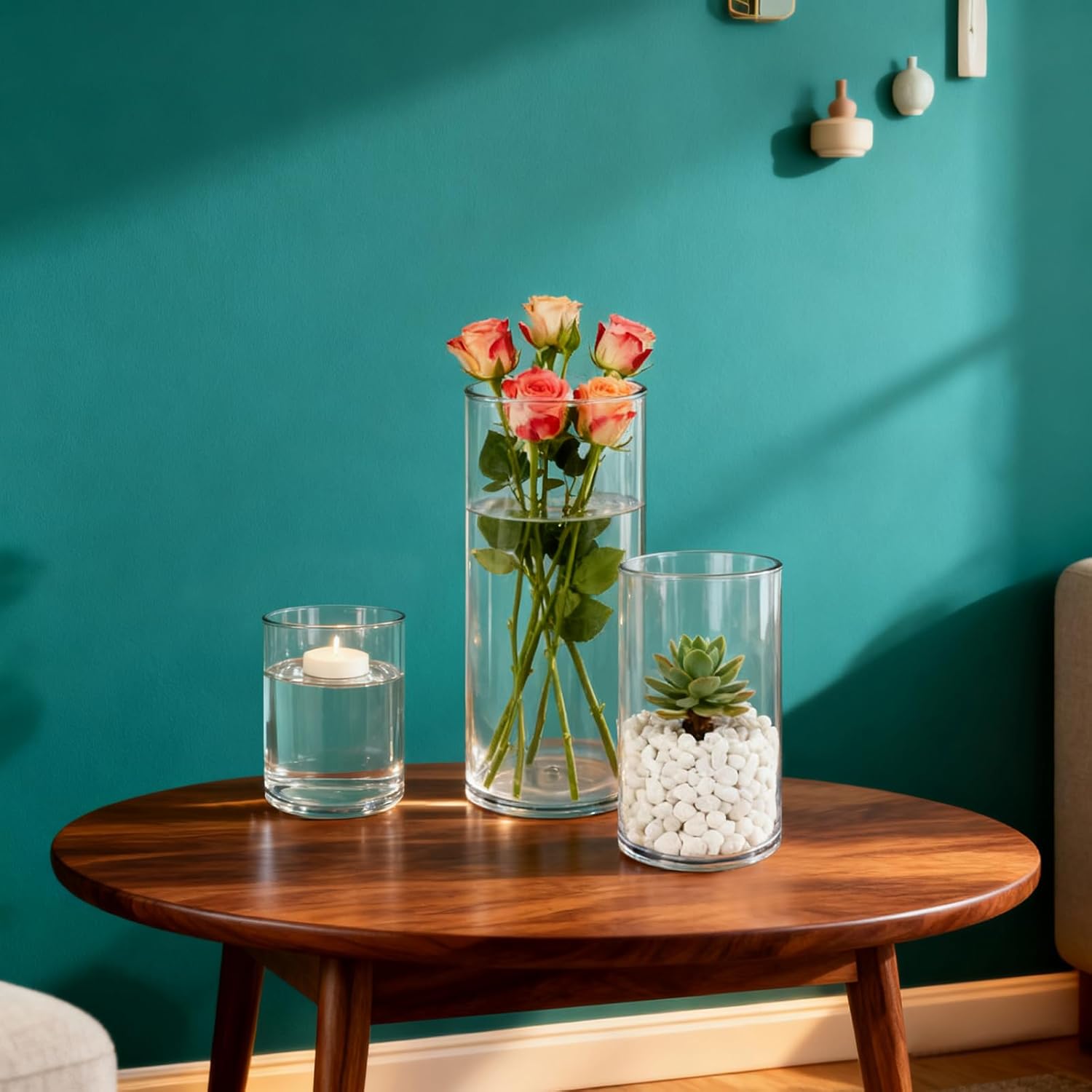 27 Pcs Plastic Cylinder Vases Hurricane Candle Holder Tall Transparent Flower Vases for Table Centerpieces Home Office Party Wedding Formal Dinners Decorations (4, 6, 8 Inch) - Image 7