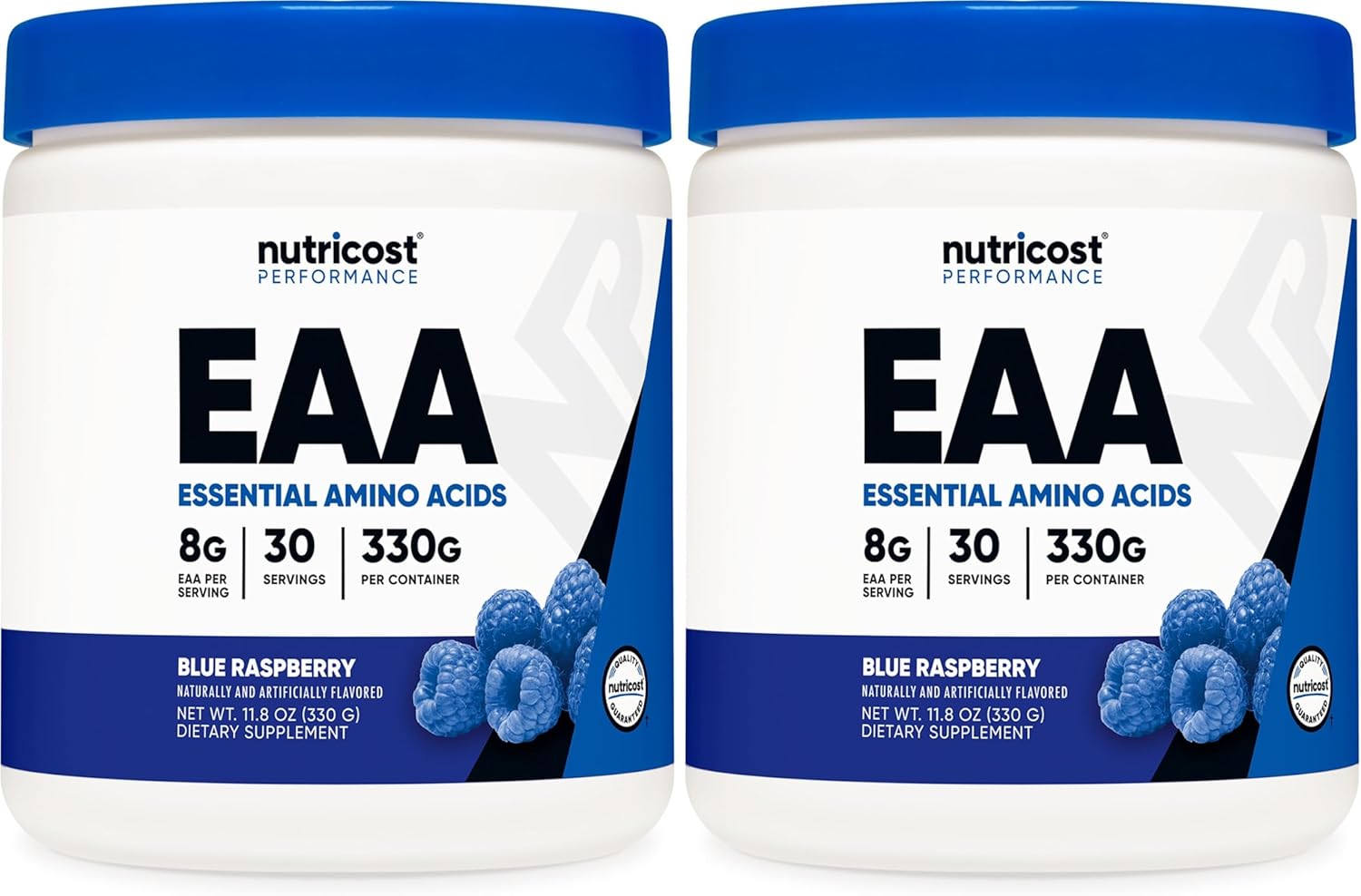 Nutricost EAA Powder 30 Servings (Blue Raspberry) - Essential Amino Acids - Non-GMO, Gluten Free, Vegetarian Friendly (Pack of 2)
