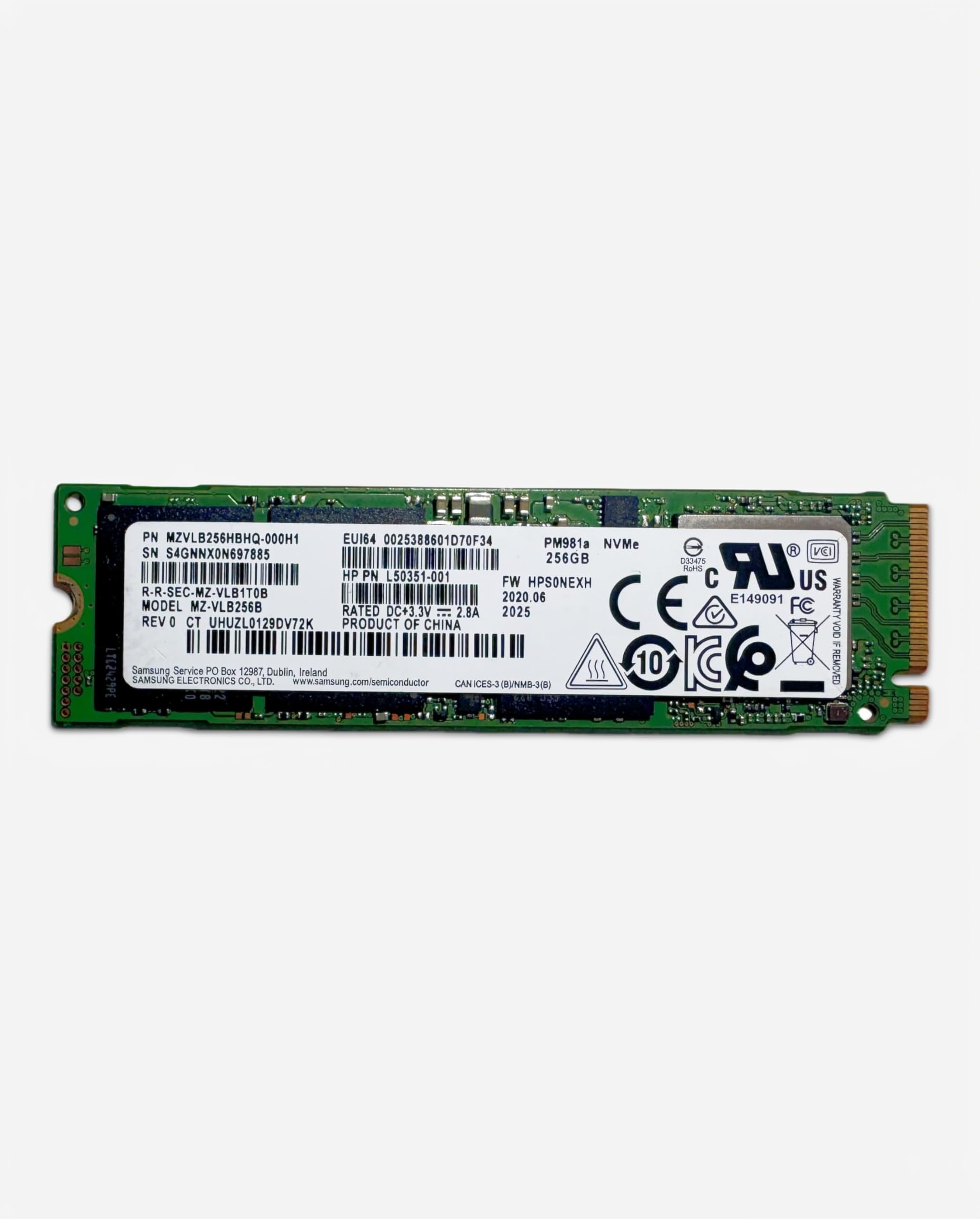 10枚セット NVMe M.2 SSD 256GB フォーマット済み サムスン他 Amazon | 【整備済み品】Samsung SSD PM981a MZVLB256HBJQ 256GB NVMe