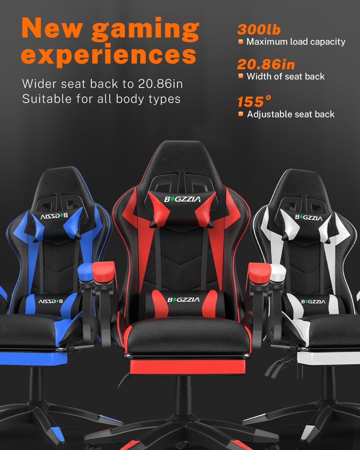 bigzzia Silla de gaming con reposapiés - Sillas gamer Gaming Chair Ergonómica Altura Ajustable Silla de Ordenador para Adultos Niñas Niños, Roja..