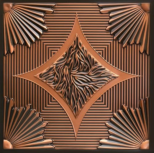 Miniatura 1 de From Plain To Beautiful In Hours 201ac-24x24-10 Sunset Boulevard PVC de 2 x 2 pies para colocar o pegar (cubiertas40 pies cuadrados), cobre antiguo,