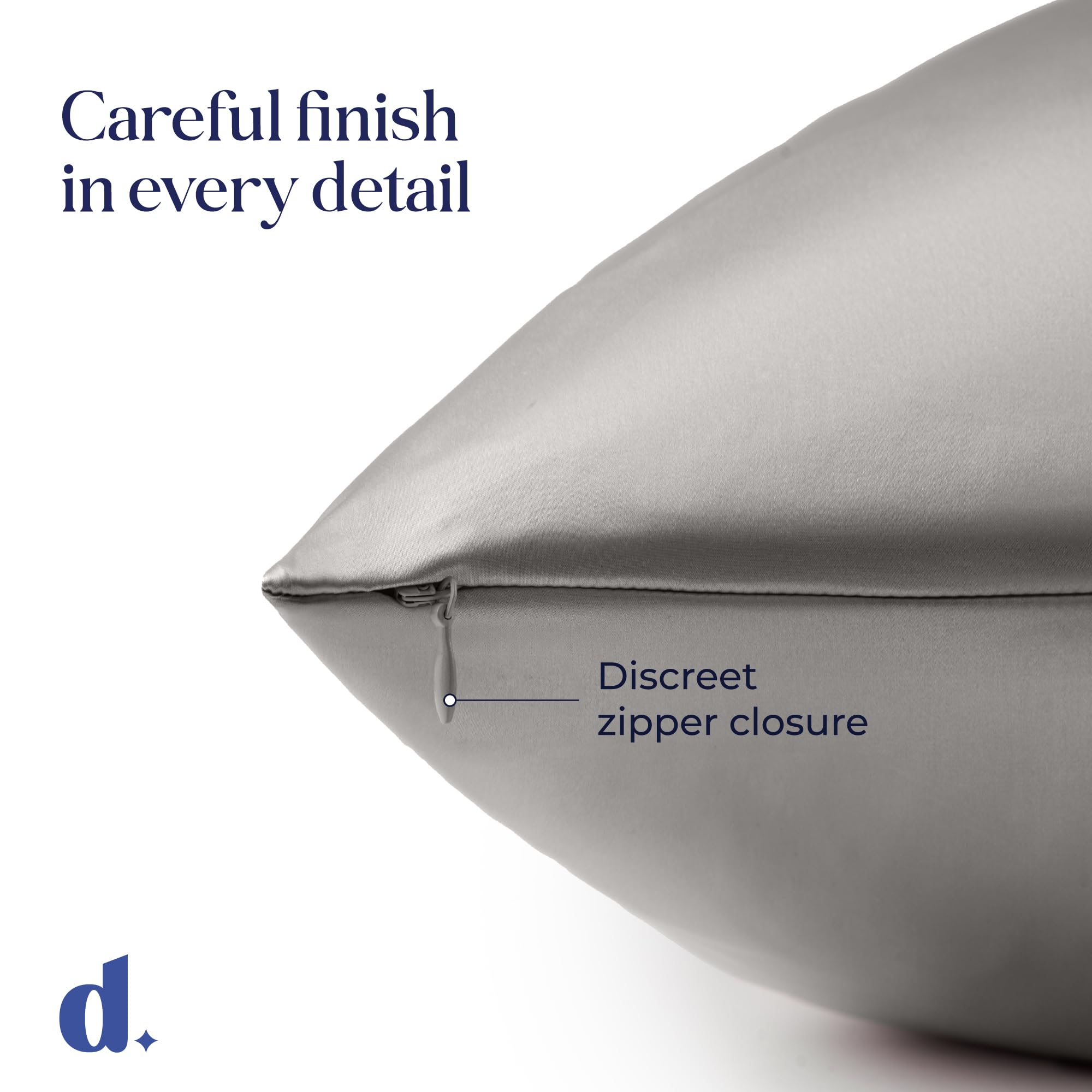 1x Zijden Kussensloop - Voor Kussen 50 x 75 cm, Zilvergrijs, Dikte 19 Mannen (Silk Pillow Case) - 100% Dubbelzijdige Moerbeizijde - Verkocht per eenheid - Kussenhoes - Anti-Ageing, Anti-Dustmijt