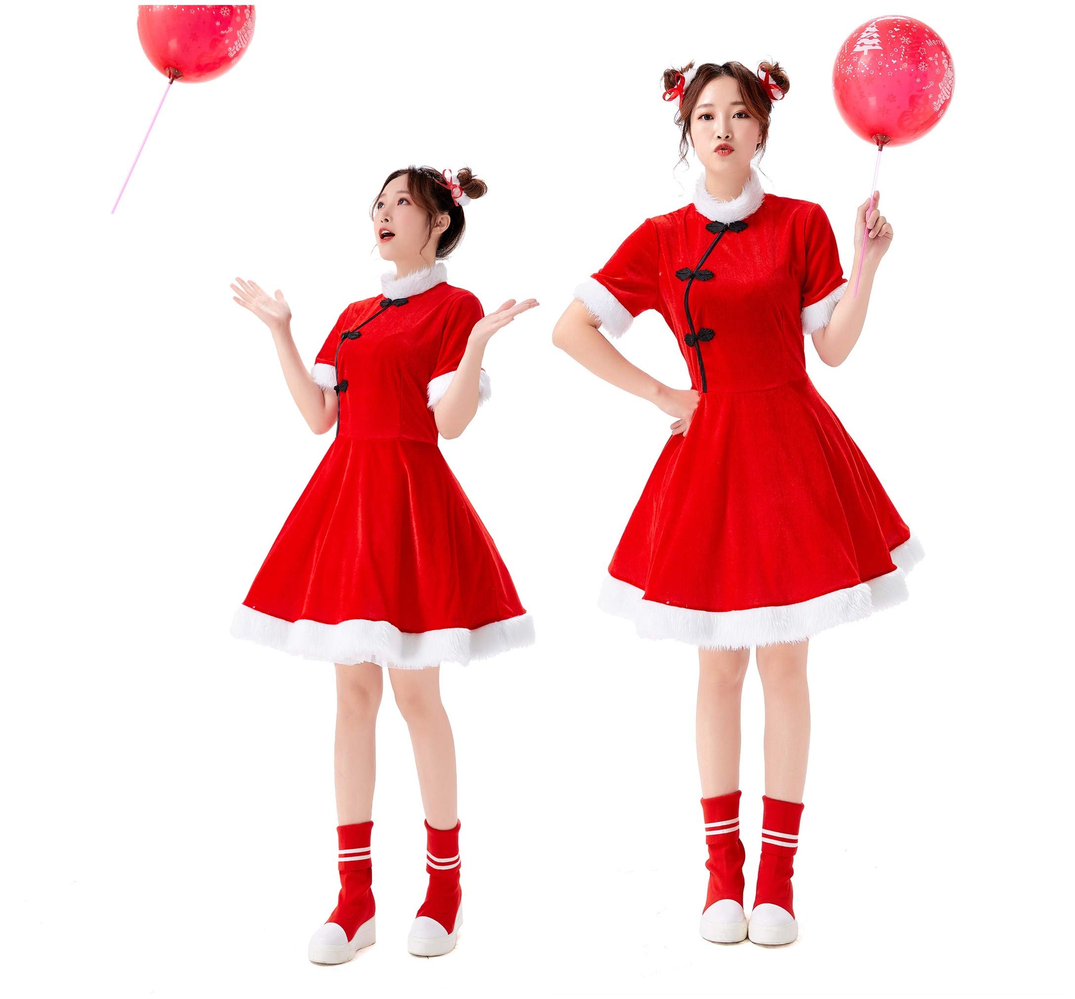 Amazon | クリスマス コスプレ チャイニーズ サンタ チャイナ ドレス 