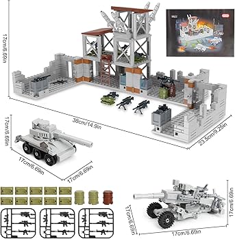 Amazon.co.jp: 軍事基地の組み立ておもちゃ 男の子用 489ピース 陸軍