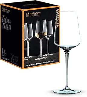Nachtmann ViNova 98074 4-Piece White Wine Glasses Set, 380 ml, Crystal Glass Wine Glasses, White Wine Glasses Dishwasher Safe