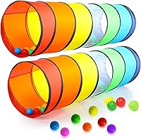 Kiddey Double Pop-Up Play Tunnels for Toddlers, Babies & Pets | Breathable Crawl Tunnels Indoor Outdoor Fun, Easy Store & Portable