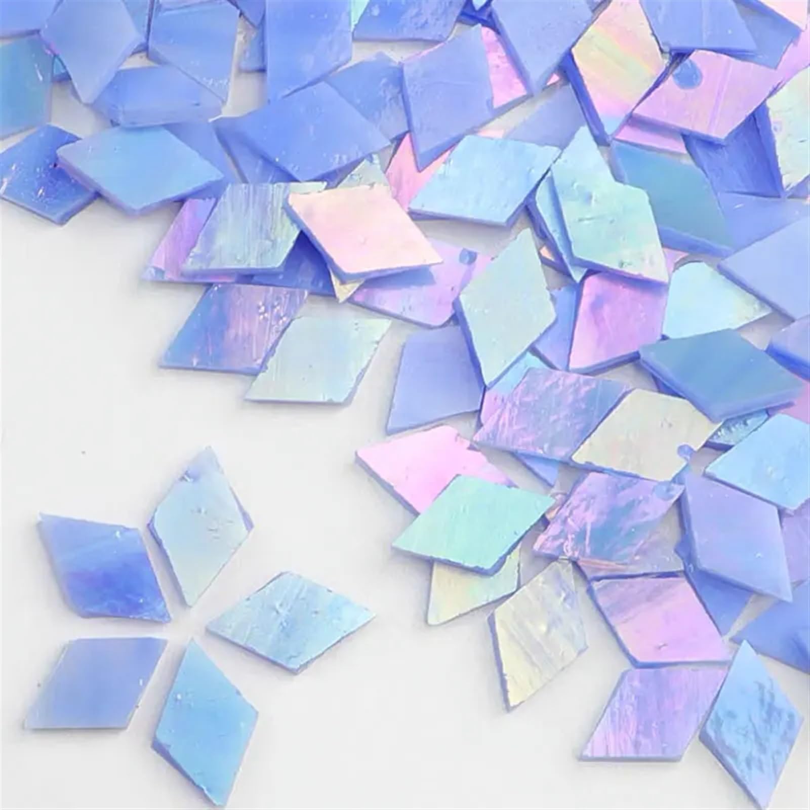 Mtadsbkfp 3 Mixed Colour Stained Glass Mosaic Tiles, Clear Glass Ceramic Mosaic Tiles Diy Kit Multicolor 1Cm 50G(3)
