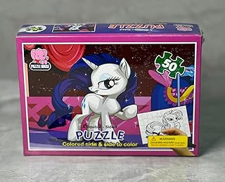 Puzzle House Double-Sided Puzzle, 50 Pieces, Coloured Side and Side to Colour