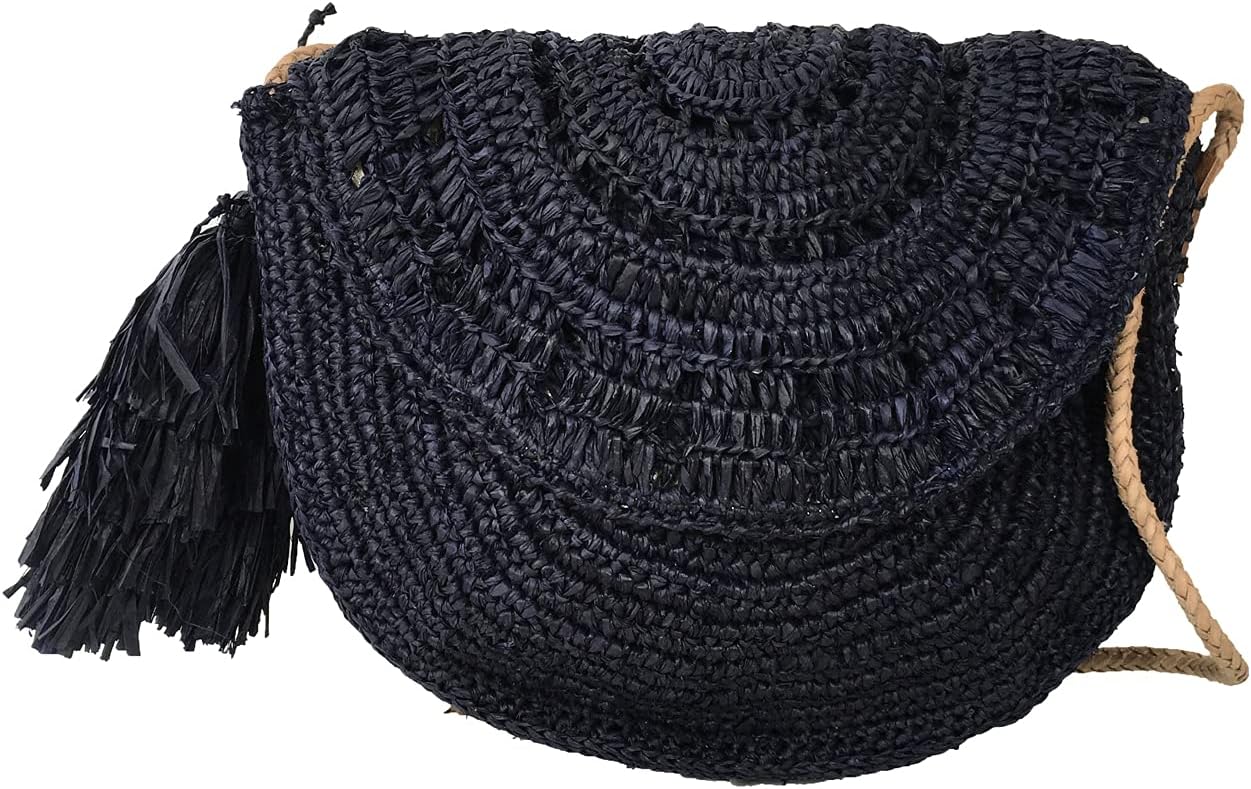 MAR Y SOL Lila Women's Crocheted Raffia Straw Flap Crossbody Bag O/S