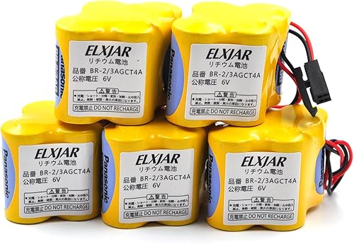 elxjar BR-23AGCT4A - Batería de repuesto para Panasonic FANUC A98L-0031-0025, CUSTOM-107, SHS749, ALIT0138, LIT0138 (conector negro)