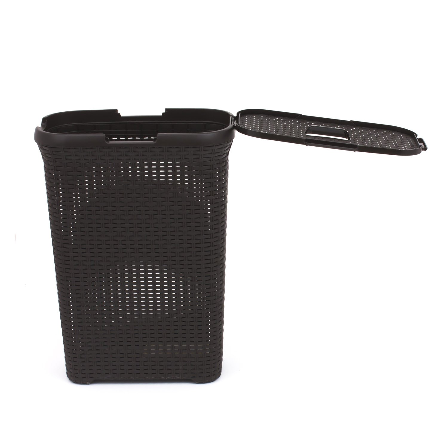 Curver 193009 - Cesta per Biancheria in Finto Rattan, 40 Litri, in Polipropilene, 44,7 x 26,5 x 61,5 cm