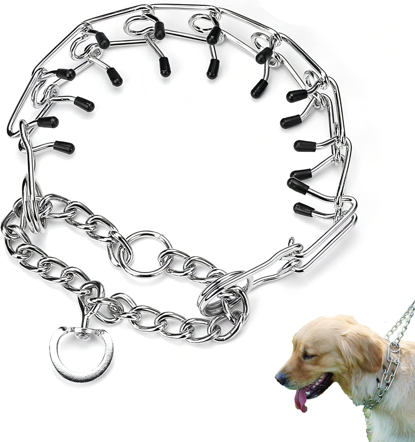 Dog Prong Collar, Adjustable Stainless Steel Pinch Collar Links, Training Collar
