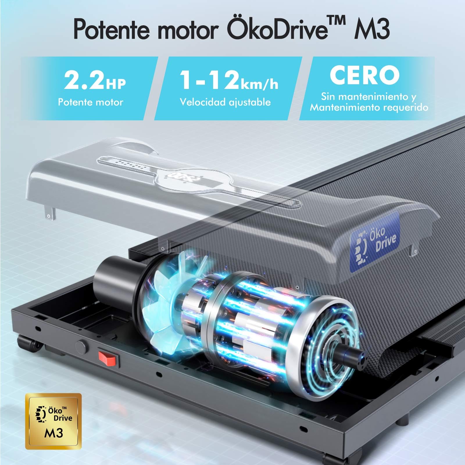 BLACK LORD Cinta de Correr 4 en 1, Walking Pads de 2.2 HP, silenciosa, 9/12 km/h, para Debajo del Escritorio con Altavoz Bluetooth, Equipo portátil para Hacer Ejercicio en casa, 120 kg, con/sin asa