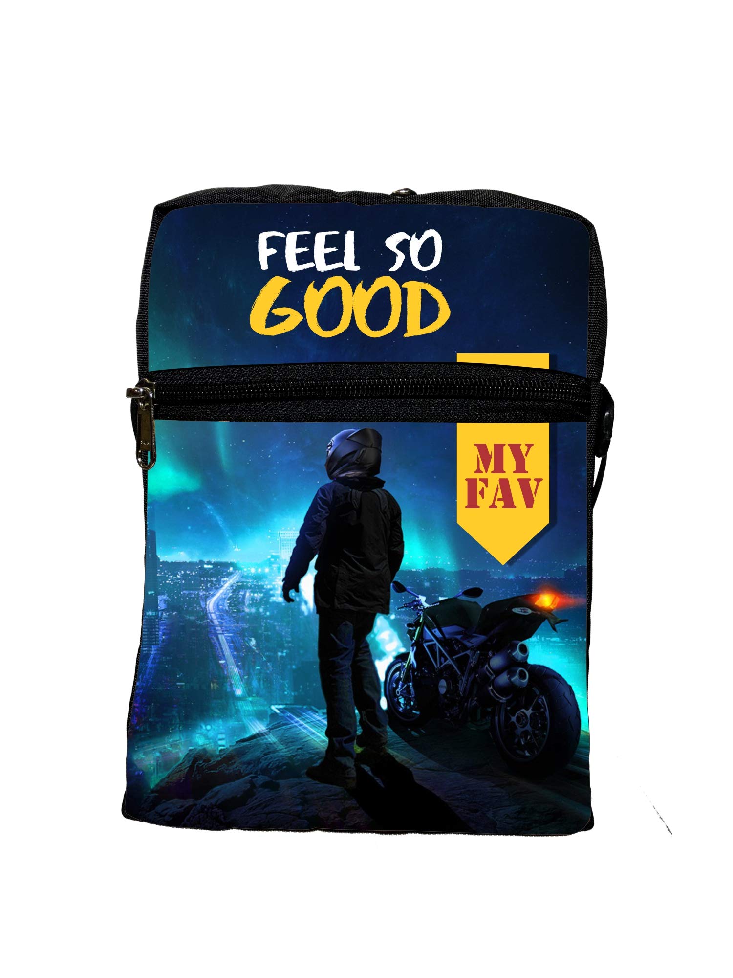 MY FAVMessenger Bag for Men Women, Rider Printed Sturdy Sling Bag for Boys Girls