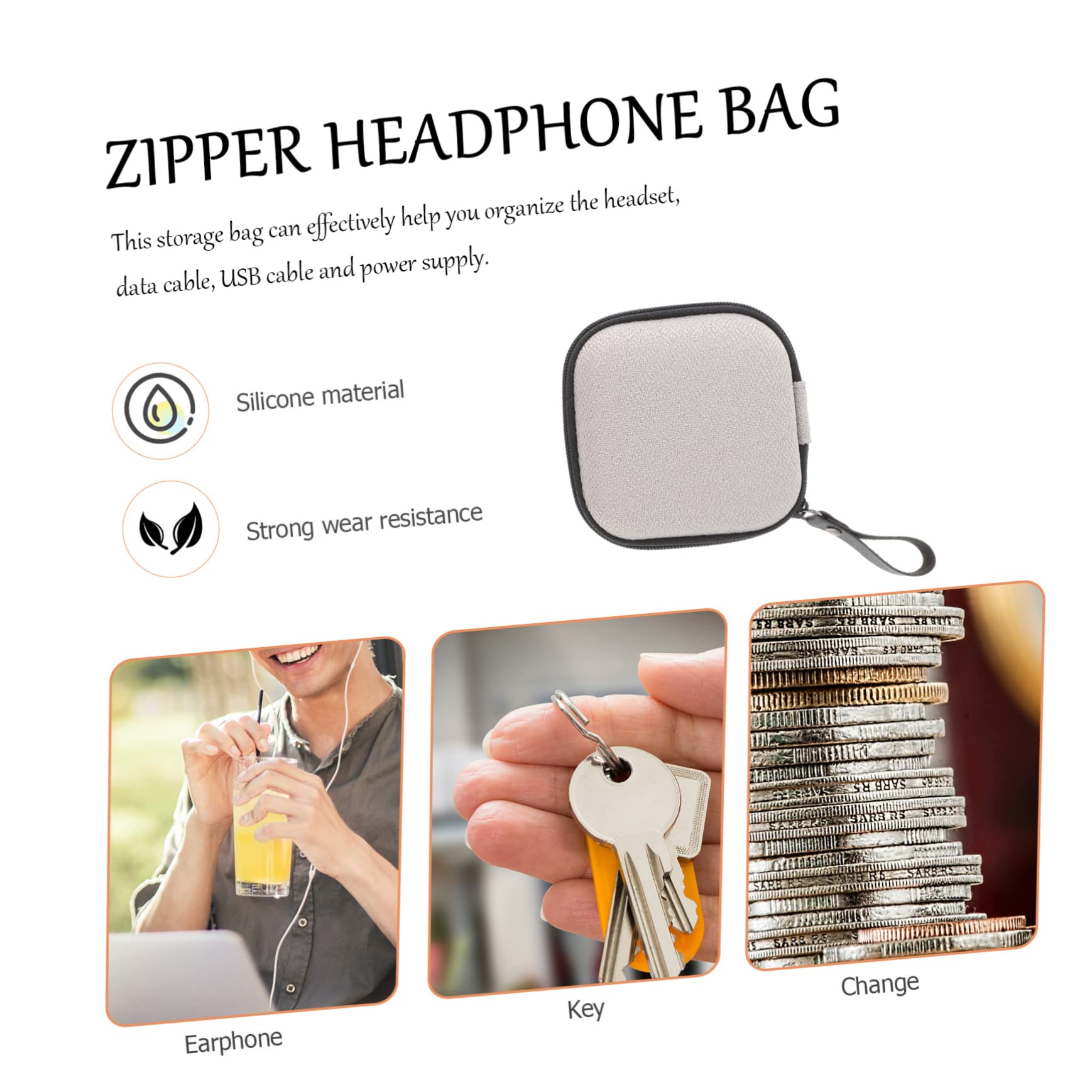 DOITOOL Paquete De 5 Auriculares Bolsa De Almacenamiento con Cremallera para Viajes De Negocios (2 Unidades)