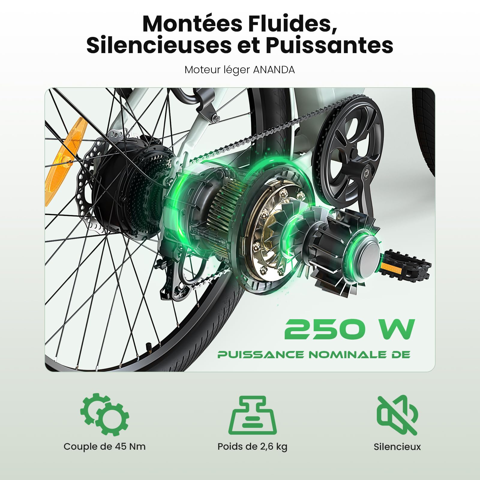 Vélo Électrique 27,5", Moteur 250W, Batterie 561.6WH Amovible, Autonomie Jusqu’à 100 km, 7 Vitesses, Écran LCD, 25 km/h, Charge Max 120 kg, Modèle Mixte E-Bike