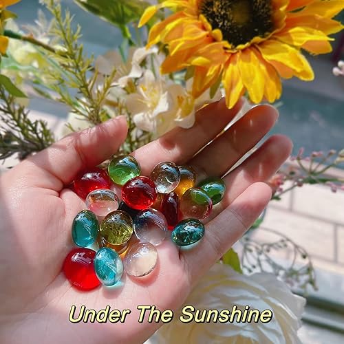 Miniatura 2 de KINGOU 50 piezas de piedras de repuesto de Mancala de colores mixtos, guijarros, cuentas/gemas para juegos (0.472-0.591 in)