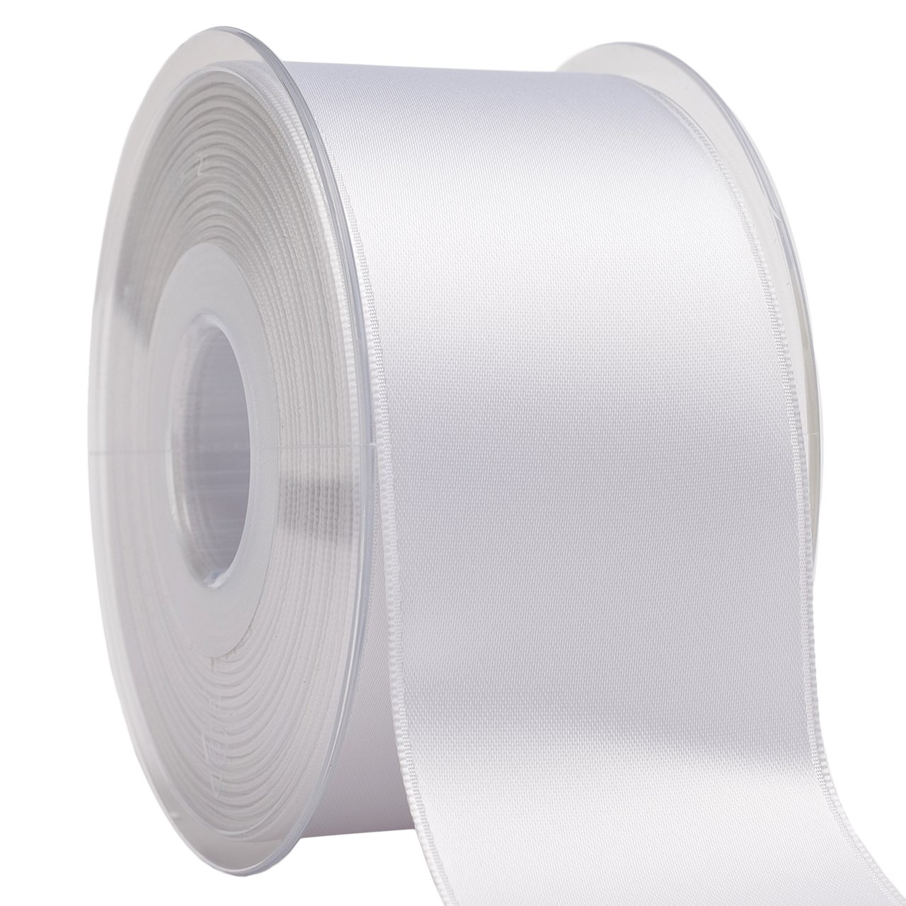 Ruban de tissu satiné blanc Swiss double face pour finitions haute couture