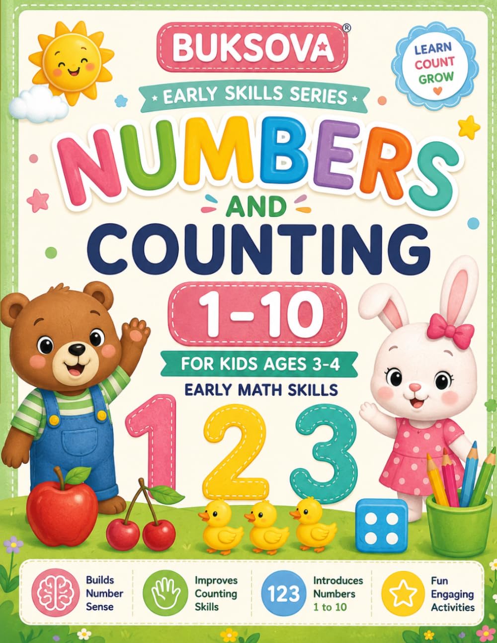 Buksova Numbers and Counting 1-10 for Kids Ages 3-4: Early Math Skills Workbook for Preschoolers (BUKSOVA Preschool Readiness Series)