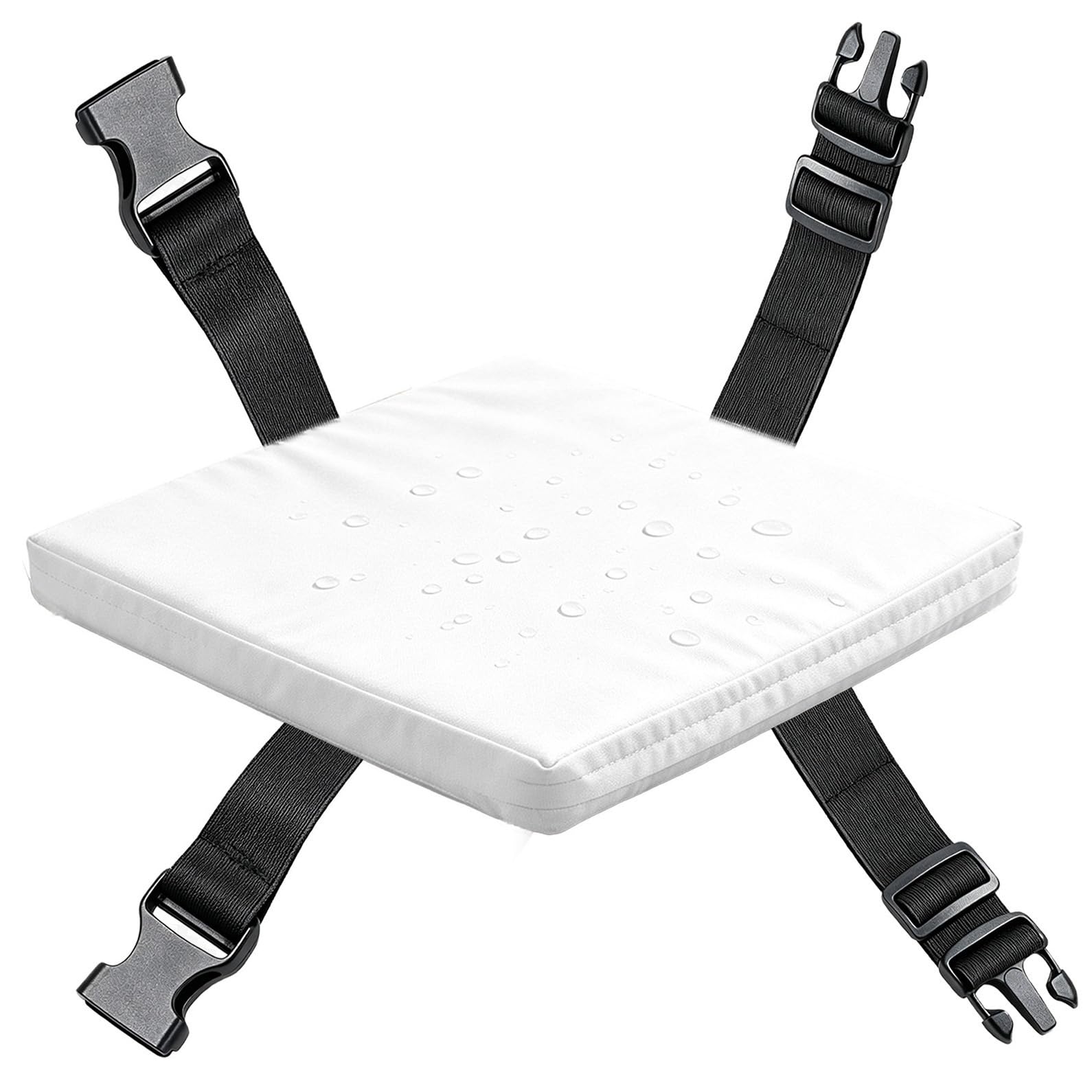 Cojines cuadrados para sillas de exterior e interior blanco de 38x38x8 cm con tiras de sujeción