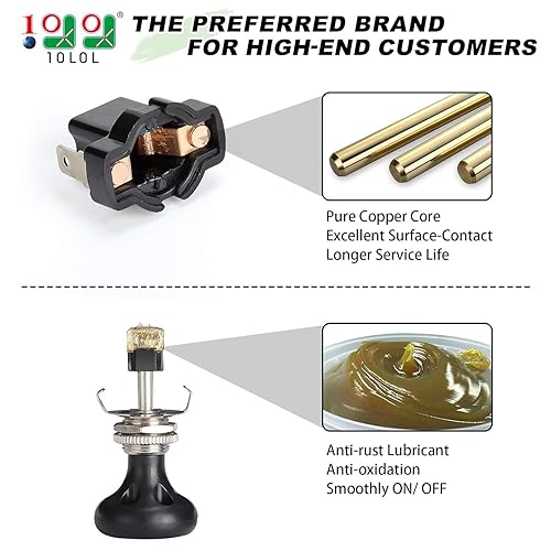 Miniatura 2 de 10L0L Botón de interruptor de faros delanteros para carrito de golf para Yamaha, Club Car, EZGO, estilo Push Pull Style, interruptor de luz de