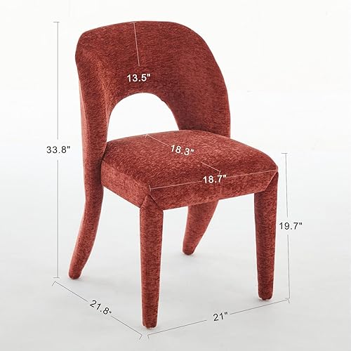 Miniatura 3 de Juego de 2 sillas de comedor con diseño de respaldo hueco, cómodos juegos de mesa y sillas para cocina de restaurante y hogar, silla de escritorio