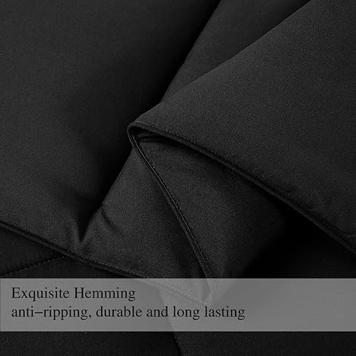 Miniatura 6 de COHOME Edredón con relleno alternativo mullido, tamaño individualindividual XL, acolchado, con lengüetas en las esquinas, para todas las estaciones,