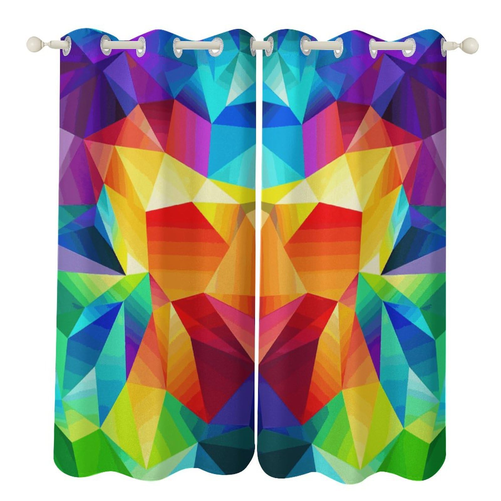 Rideaux de fenêtre arc-en-ciel pour chambre à coucher chaleureuse