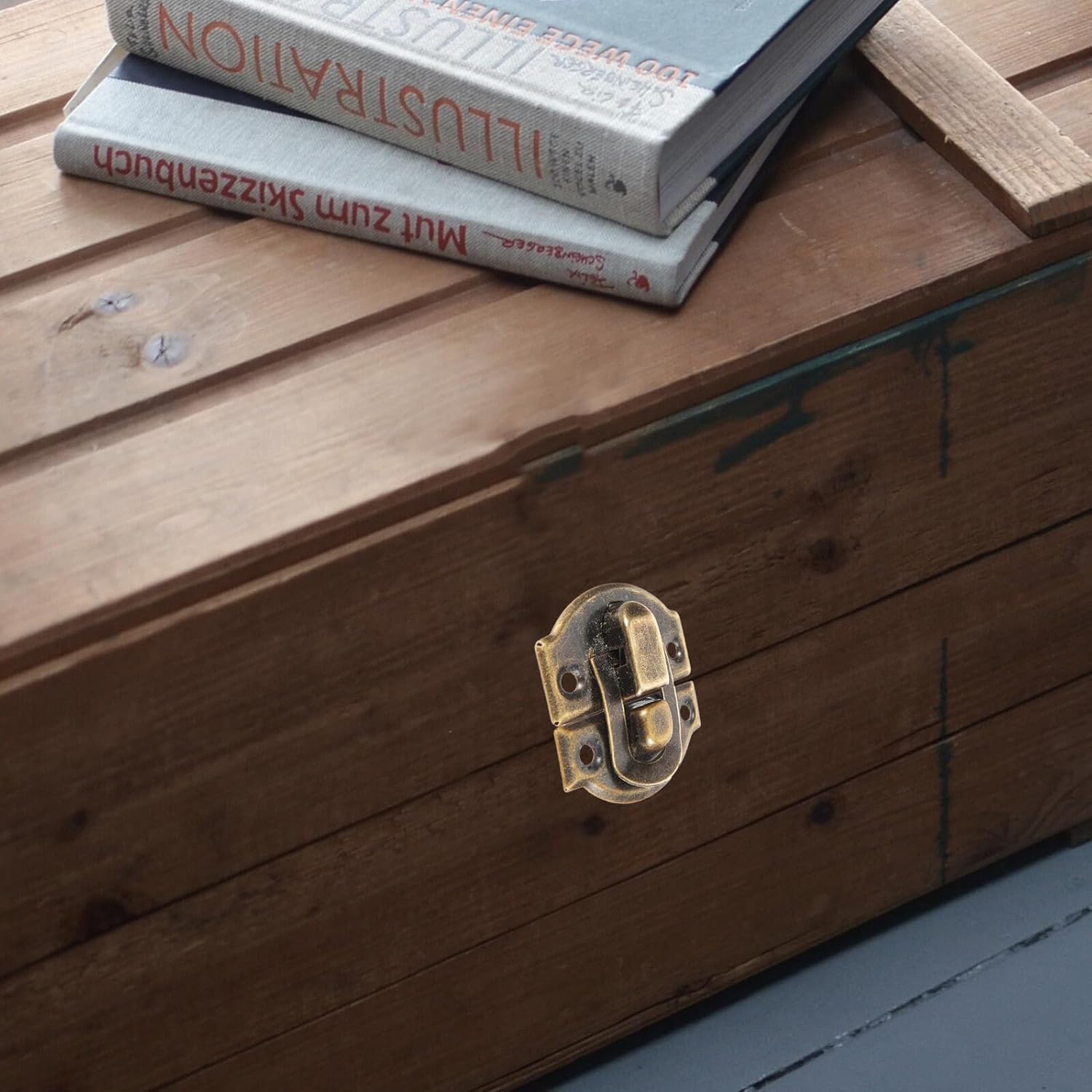 LIFKOME 10 Pcs Alloy Jewelry Box Latch Vintage Wooden Box Lock Decorative Lock with Screw Hole Suitable Drawer Cabinet Storage Box