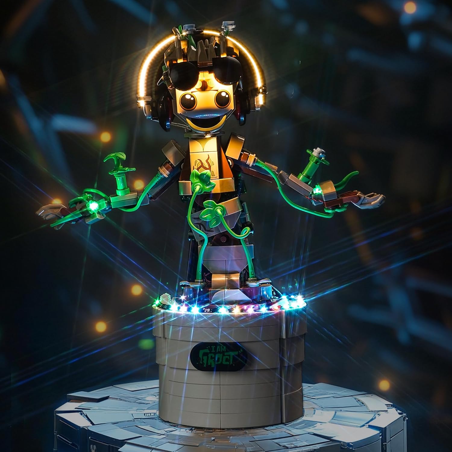 BrickBling LED Light for Dancing Groot, Creative Lighting Compatible with 76297-No Bricks (Classic Version Light)