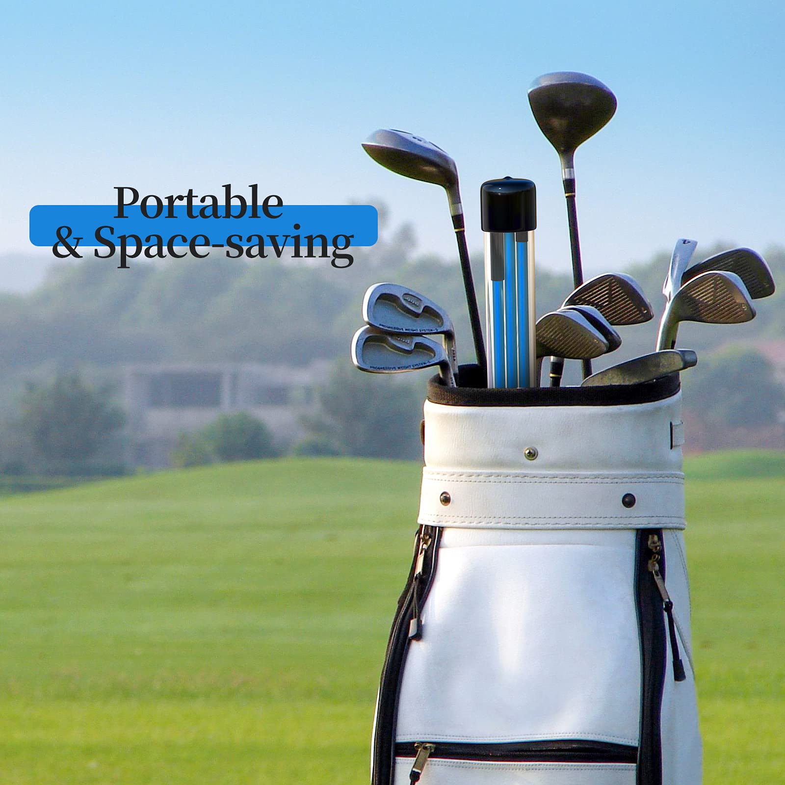 MoKo Bastone Indicatore Golf 3 PZ, Bastoni per Pratica da Golf, Bastone da Golf a Tre-Pieghe, Attrezzatura da Allenamento da Golf per Puntare, Allenare, Accessori di Postura Corretta da Golf