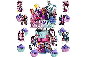 25 PCS Monster Happy Birthday Cake Topper Cupcake Toppers for Kids Monster...