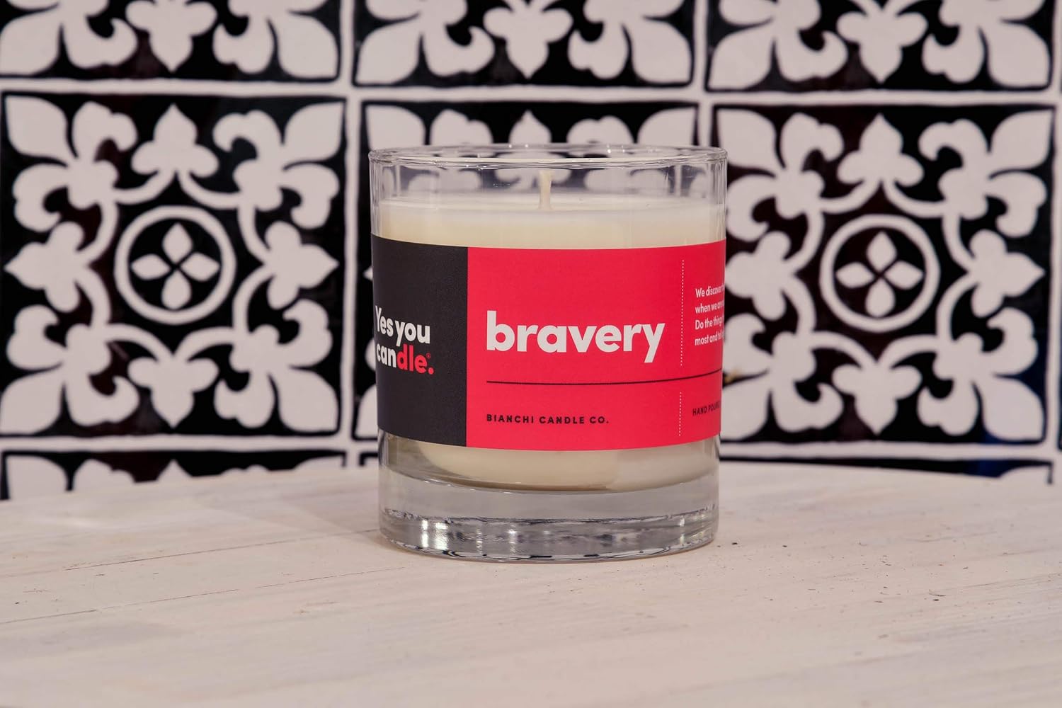 Yes You Candle - Bravery, Citrus &Sage, Highly-Scented, Inspirational Soy Candle, Made in USA, Great Message, Pure Essential Oils, Aromatherapy, 8 oz