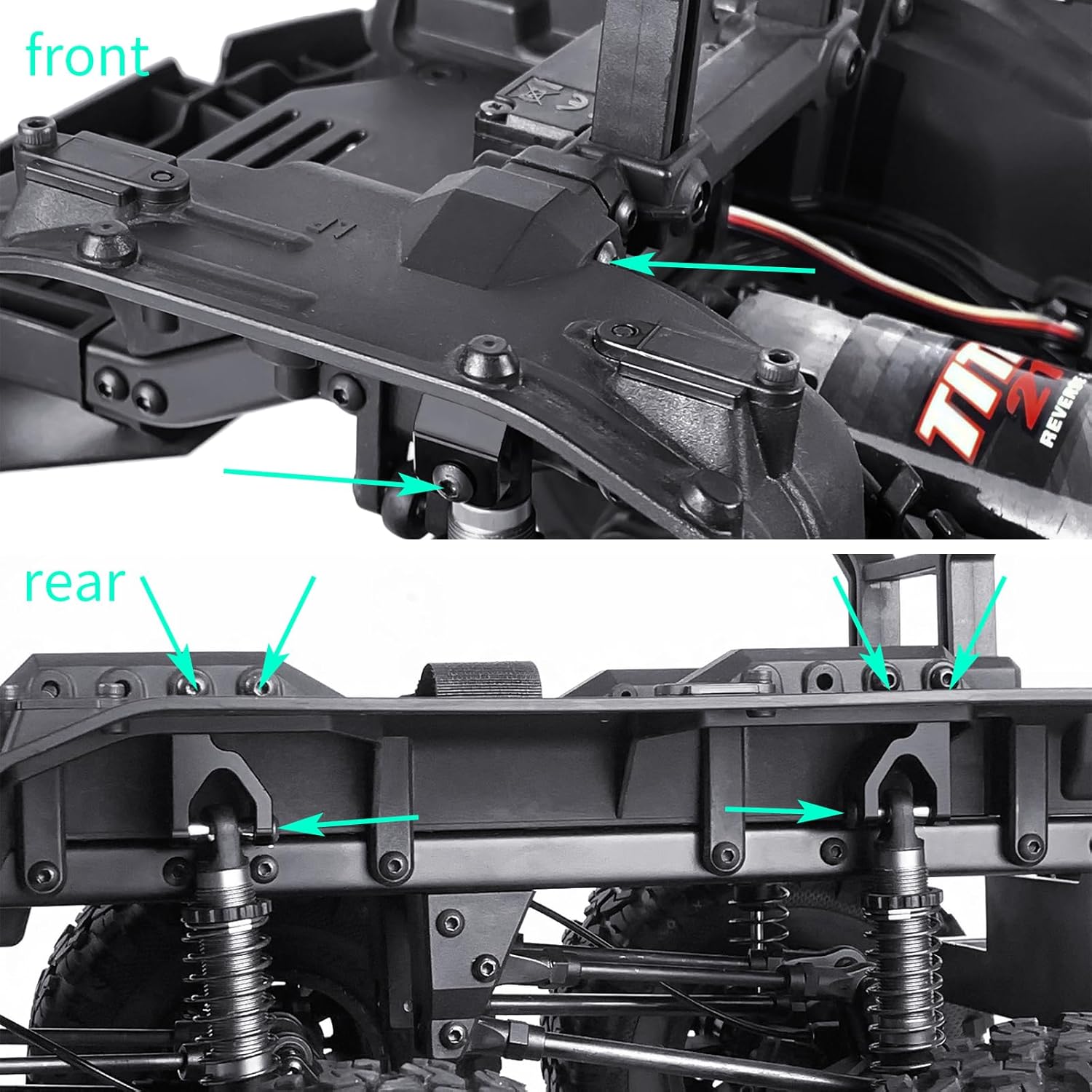 6PCS Aluminum Alloy Shock Towers Mount RC Front Rear Shock Mounts Height Lift Kit Upgrade Parts for 1/10 Tra-xxas TRX6 T6 G63 RC Crawler Car