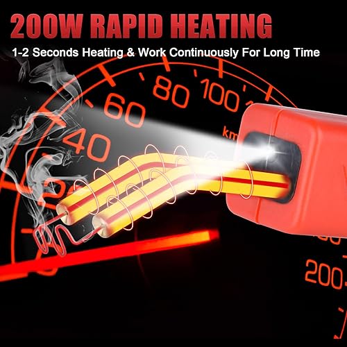 Miniatura 2 de GNI Kit de soldador de plástico de 200 W, kit de reparación de plástico de 1000 grapas, kit de soldadura de plástico profesional, kit de reparación