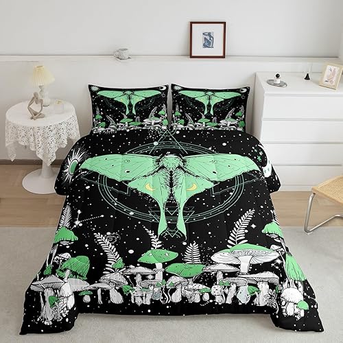 Miniatura 32 de Castle Fairy Juego de edredón de Halloween tamaño individual, juego de ropa de cama con estampado de animales de murciélagos negros para niños