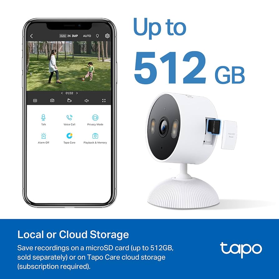Amazon.com: Tapo 2K 3MP Indoor/Outdoor Security Camera