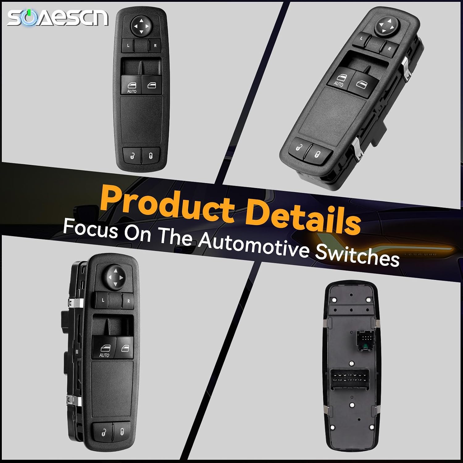 2-Door Driver Side Power Window Switch for 2012-2020 Dodge Grand Caravan, 2012-2016 Chrysle Town & Country & RAM C/V Master Door Lock Switch Control, 68110870AA-68110870AB-68298870AA-DWS2041-901488