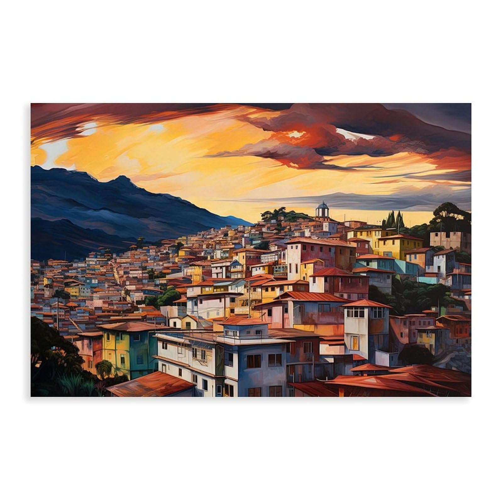 GQVCJSW Quito Art, Ecuador Art, Quito City Canvas Poster Wall Art Decor Print Picture Paintings for Living Room Bedroom Decoration 08x12inch(20x30cm)
