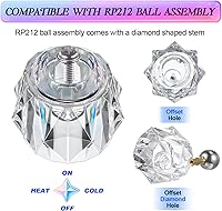 Vista 3 de Dreyoo Mango de grifo compatible con Delta Faucet RP2391, kit de manija de perilla transparente simple con orificio de desplazamiento