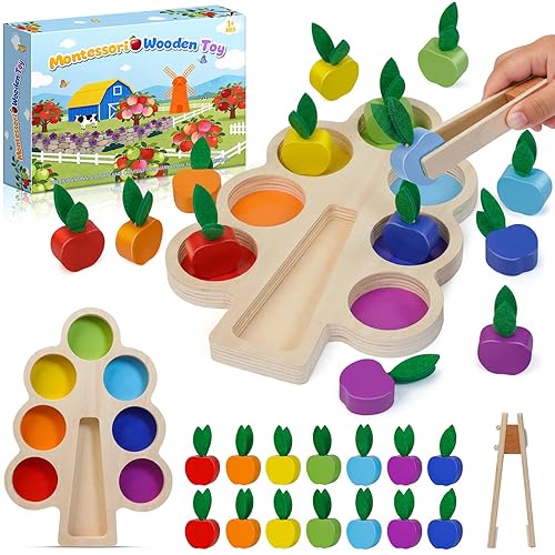 HaoVrisn Jeux Montessori 1 2 3 Ans, Jouet en Bois