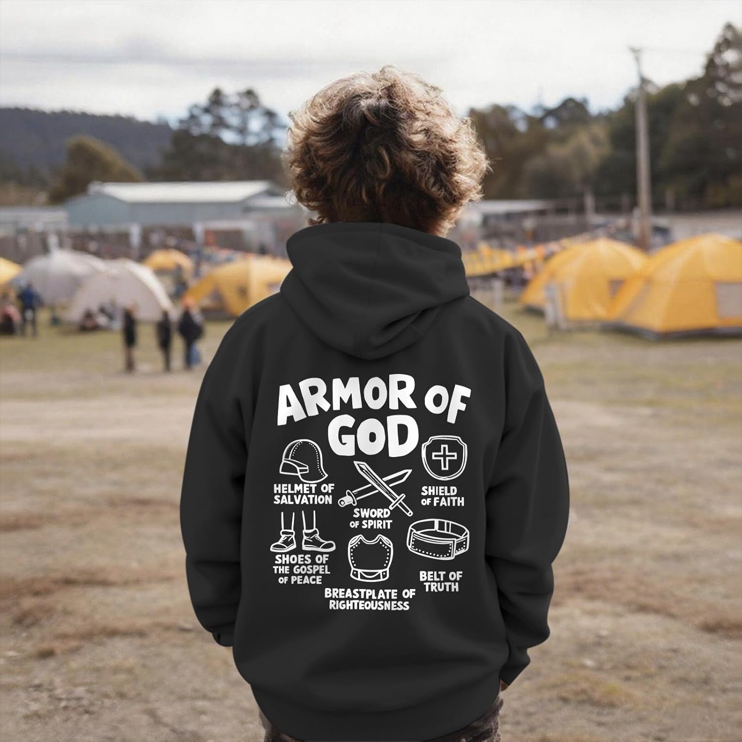 BINTEHGS Christian Hoodies for Kids Religious Faith Hoodie Boys Bible Verse Graphic Sweatshirt Jesus God Pullover with Pocket - Image 5