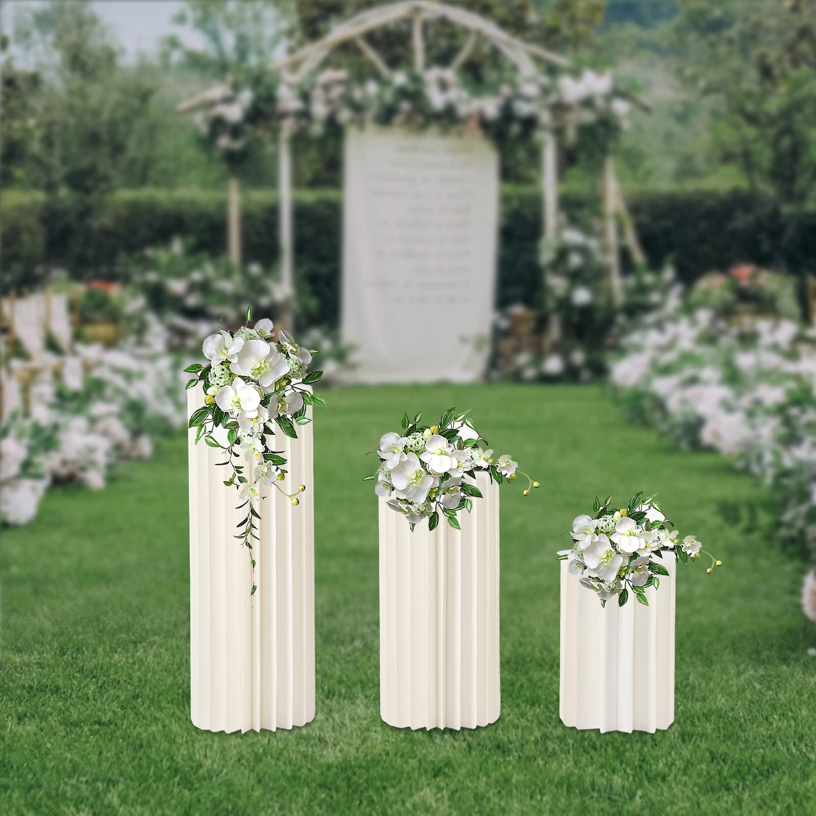 Centrotavola in Cartone per Matrimonio, a Forma di Cilindro, per Feste e Giardini (3 Pezzi, 40 cm, 60 cm, 80 cm)