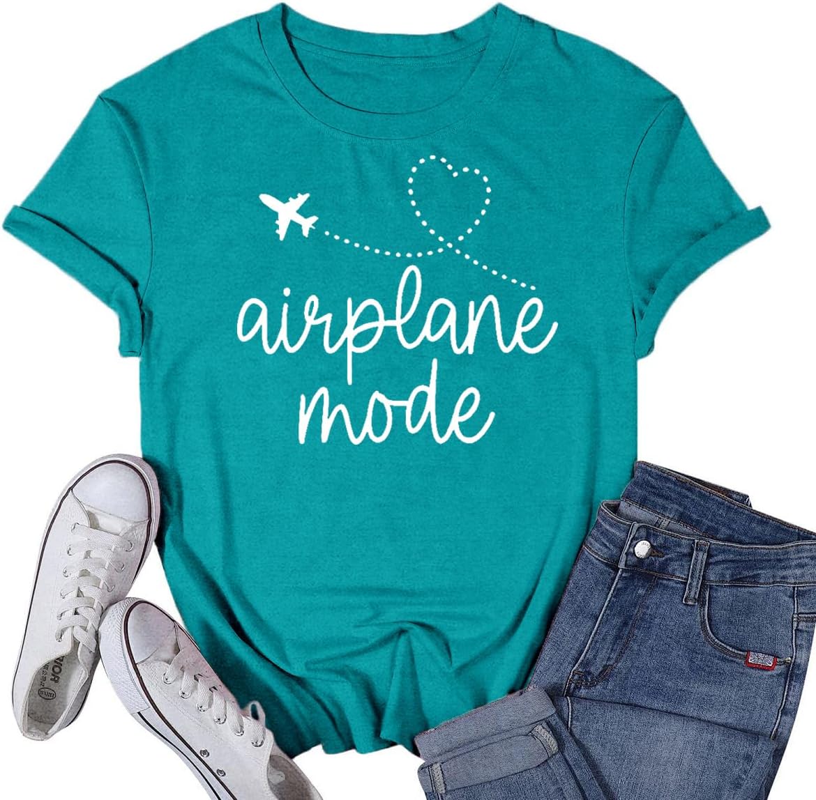 Womens Airplane Mode Shirt Traveling Tshirt Travel Lover Tee Tops