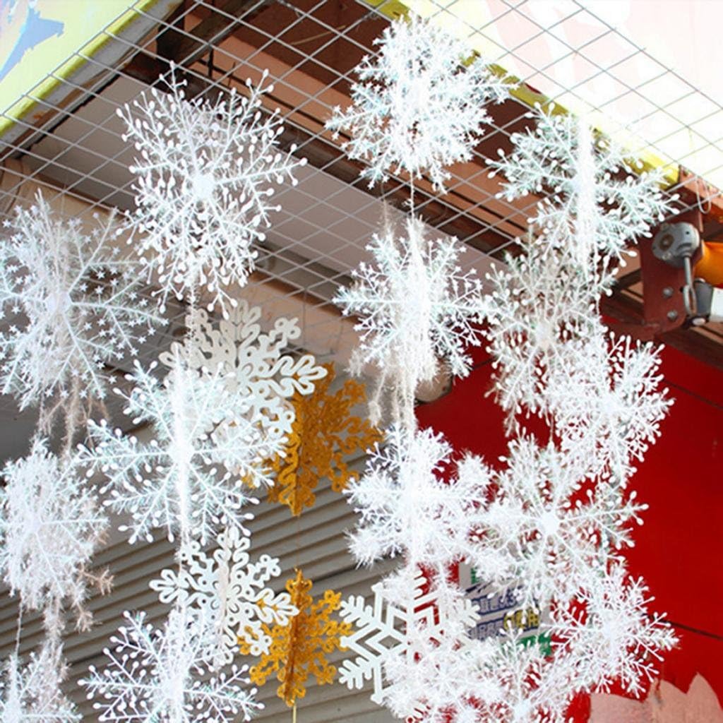 6 Piece White Snowflakes Christmas Decorations Supplies Hanging Ornaments