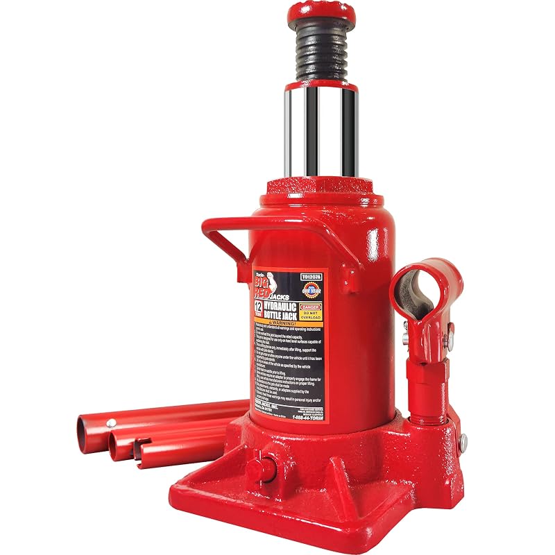 Macaco Garrafa Hidráulico Baixo BIG RED T91207A com Capacidade de 12 Toneladas