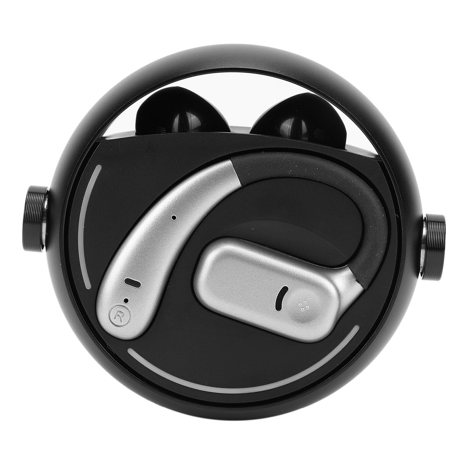 PUSOKEI Auricolari Wireless Bluetooth 5.3 |Auricolari IPX5 a Doppia Coppia con Cancellazione del Rumore per Esercizi di Lavoro per 2 Persone (BLACK)