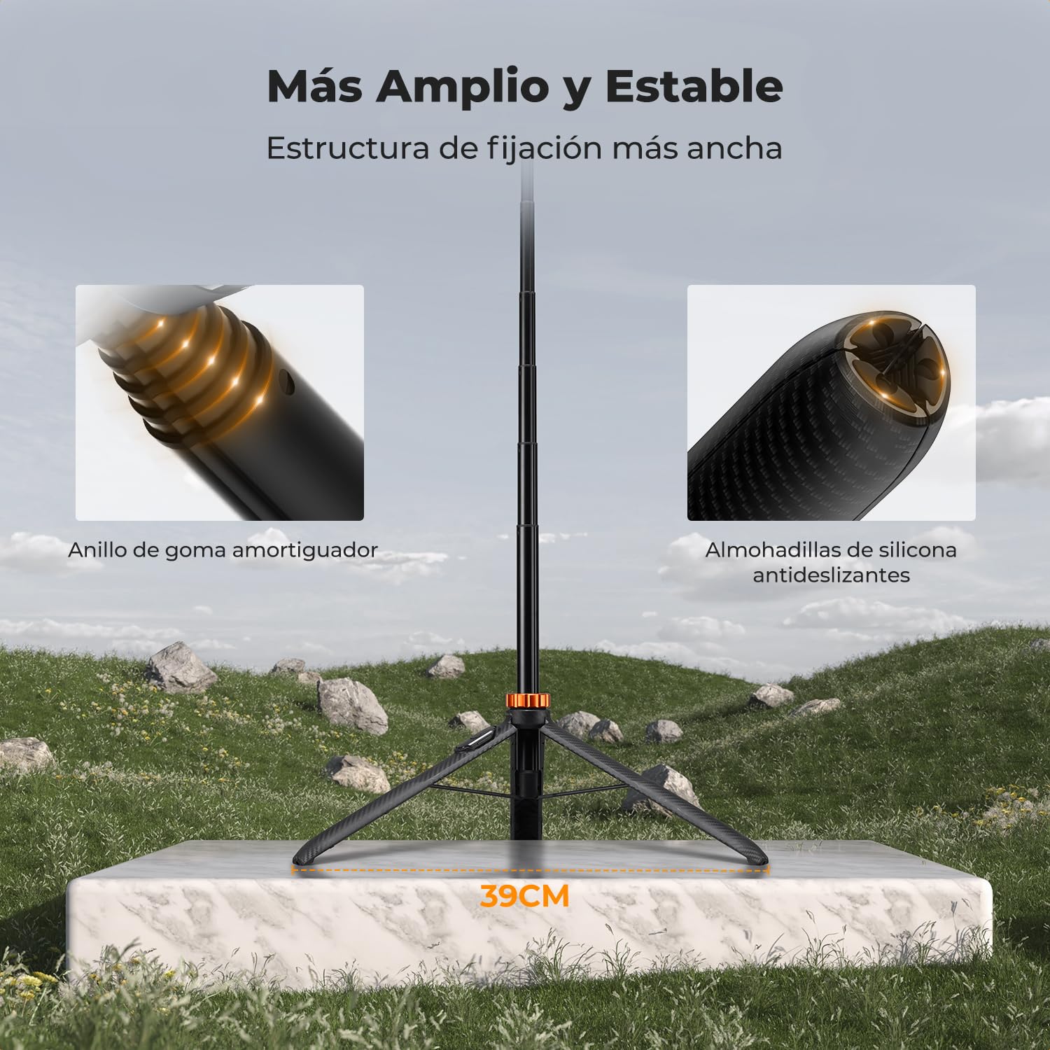 K&F CONCEPT MS24 Trípode Palo Selfie 175 cm Tripode iPhone con Conector de 1/4'' Palo Selfie GoPro, Mando a Distancia Bluetooth Compatible con iPhone/dji OSMO Action 5 Pro/Insta 360 X5/Pocket 4