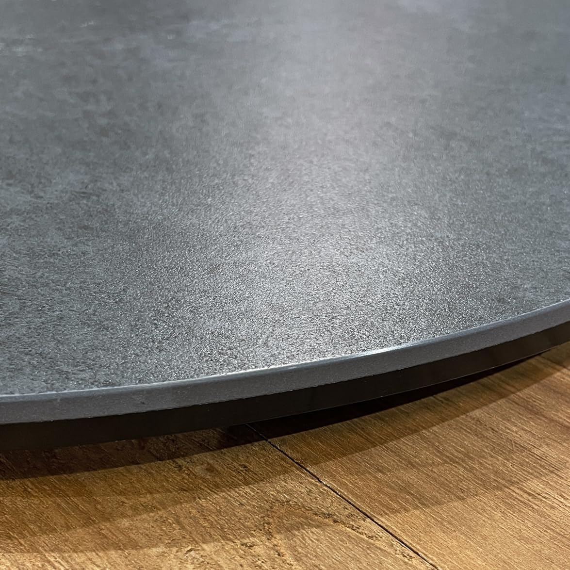 Bandeja giratoria giratoria 360° redonda D. MIRAY - 55 cm de cerámica gris antracita modular para poner en mesa de comedor para servicio, elegancia y originalidad moderna